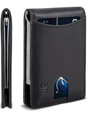 Slim RFID Blocking Leather Bifold Wallet for Men | Minimalist Front Pocket